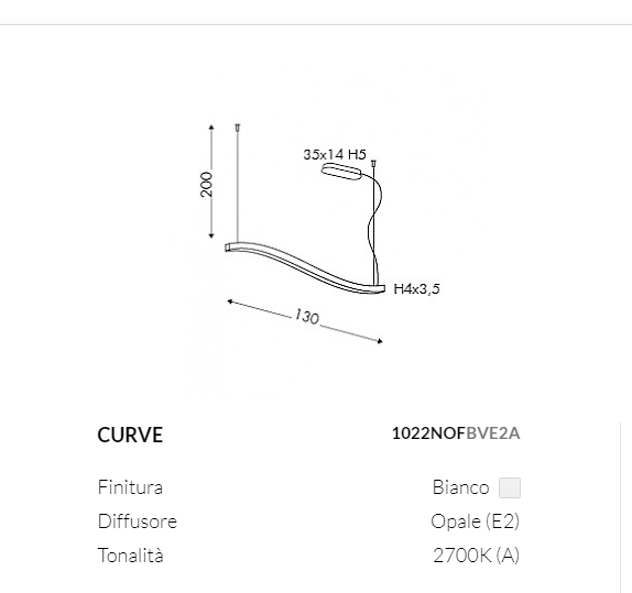 LAMPA SUSPENDATA CURVE