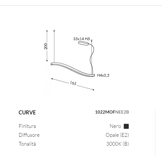LAMPA SUSPENDATA CURVE