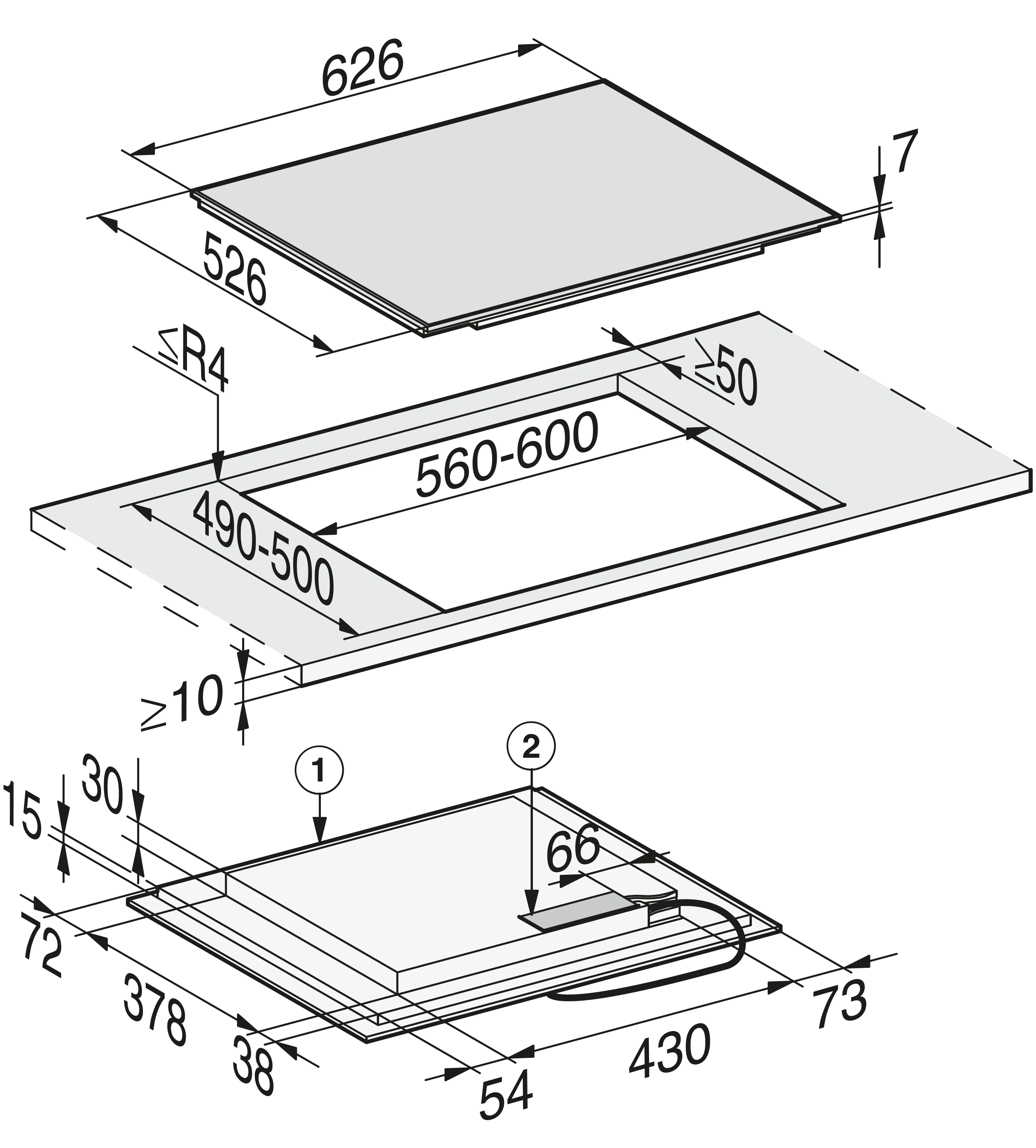 Plita incorporabila pe inductie Miele Gold cu 4 zone KM 7466 FR 125 Edition