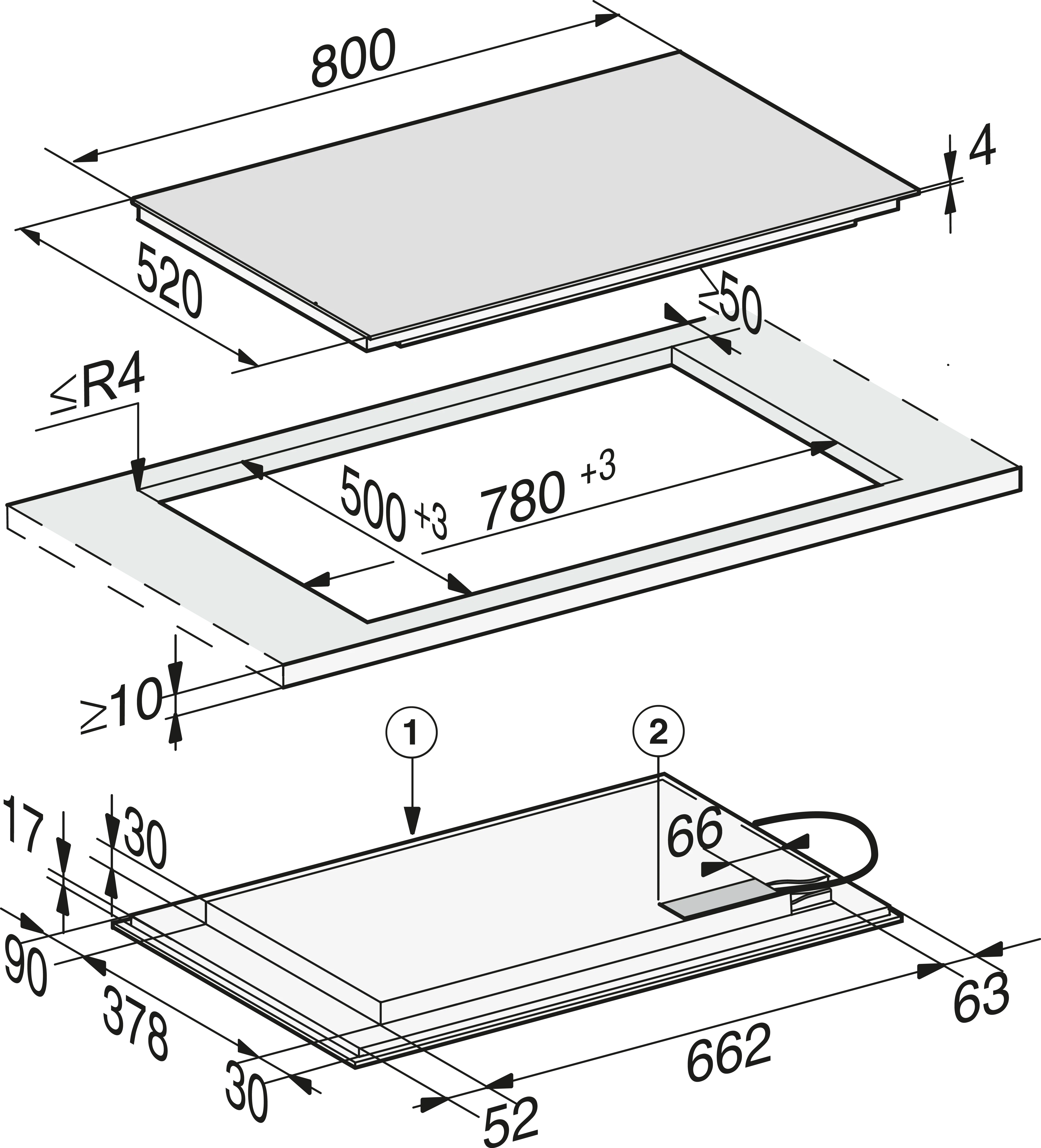 Plita incorporabila pe inductie Miele Gold cu 6 zone KM 7576 FL MattFinish