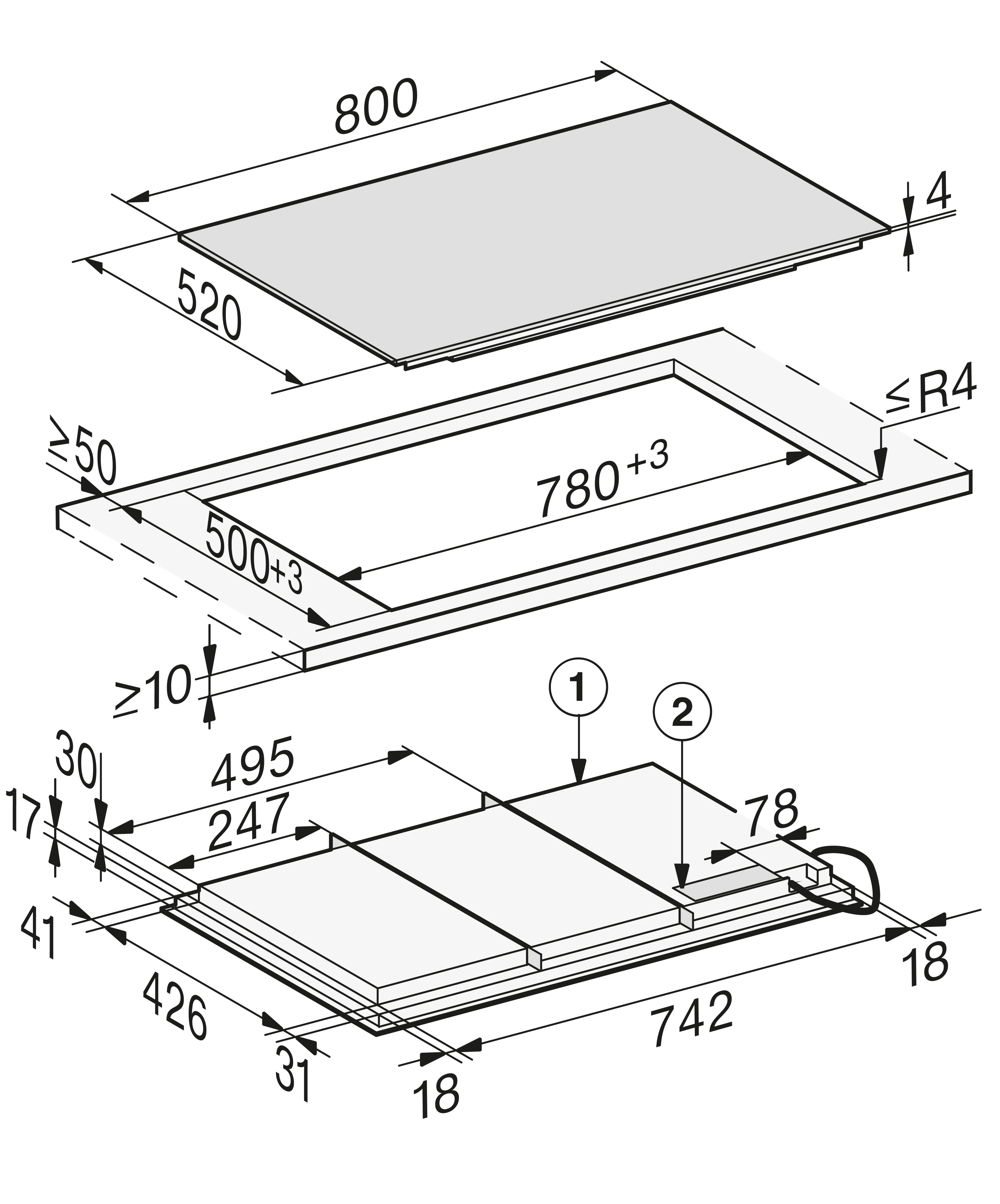 Plita incorporabila pe inductie Miele Diamond cu 6 zone KM 7878-1 FL