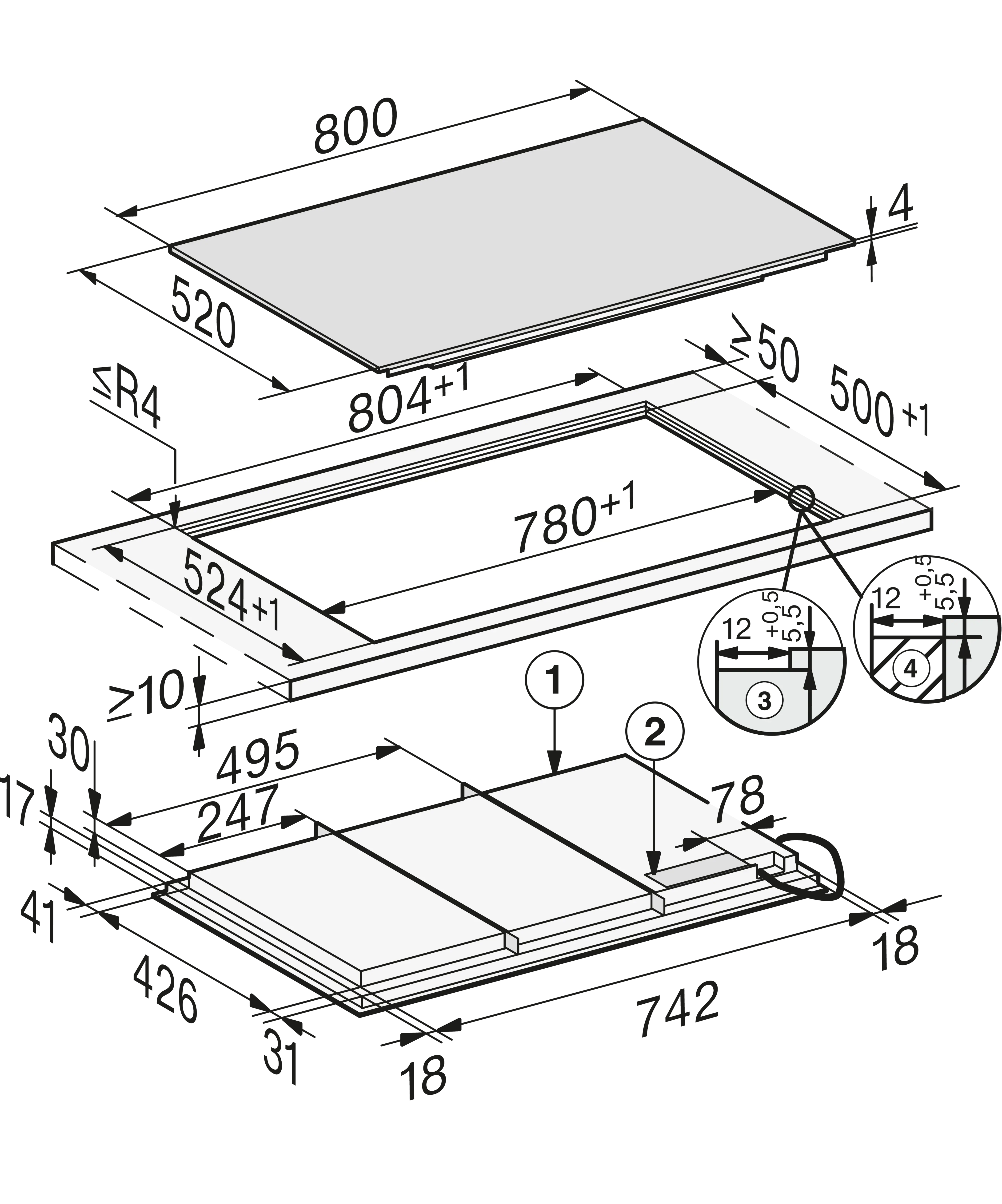 Plita incorporabila pe inductie Miele Diamond cu 6 zone KM 7878-1 FL