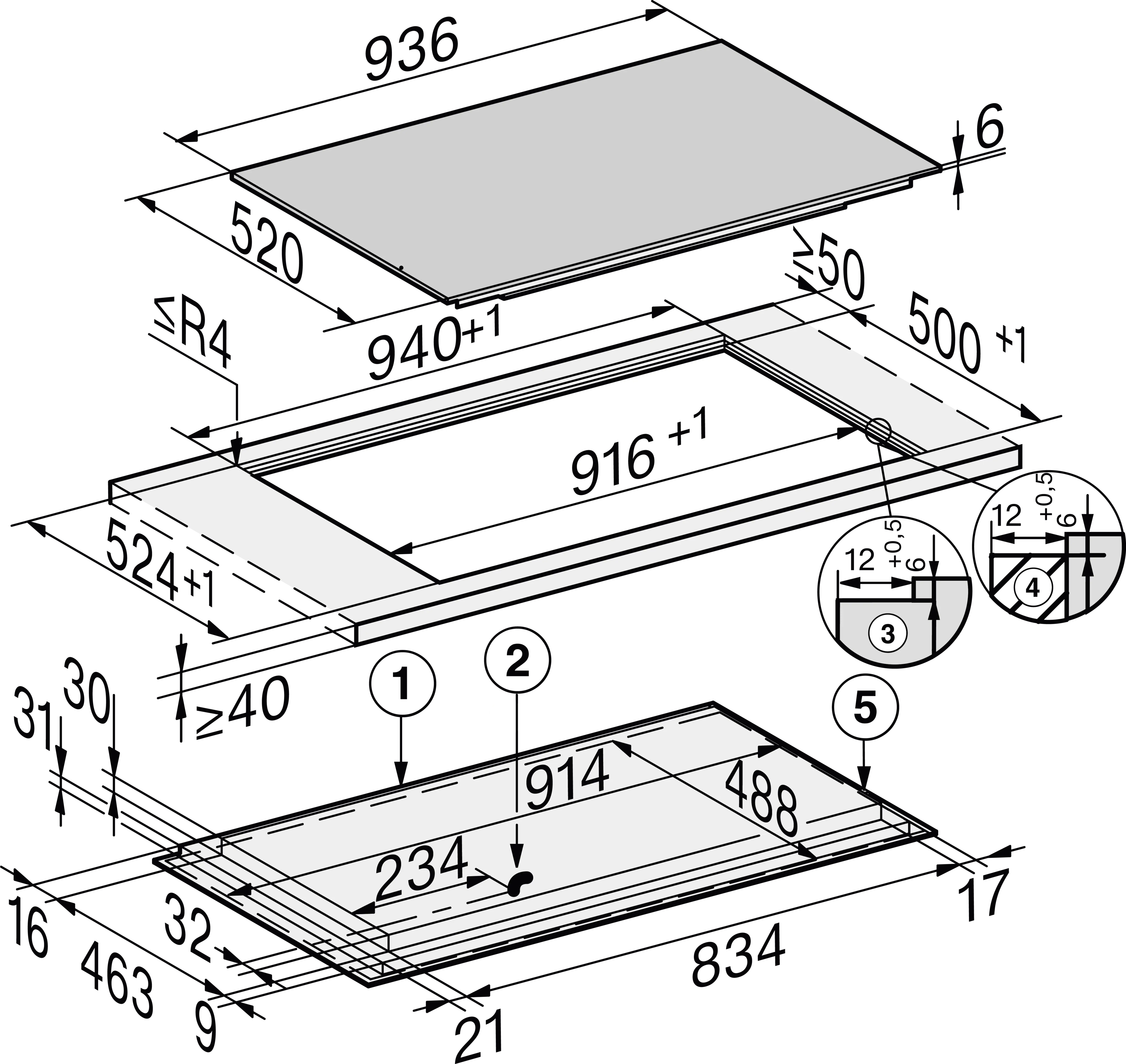 Plita incorporabila pe inductie Miele Diamond cu 5 zone KM 7999 FL