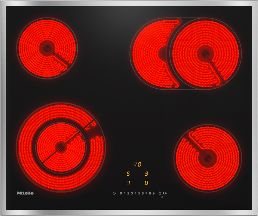 Plita incorporabila electrica Miele Silver cu 4 zone KM 6521 FR