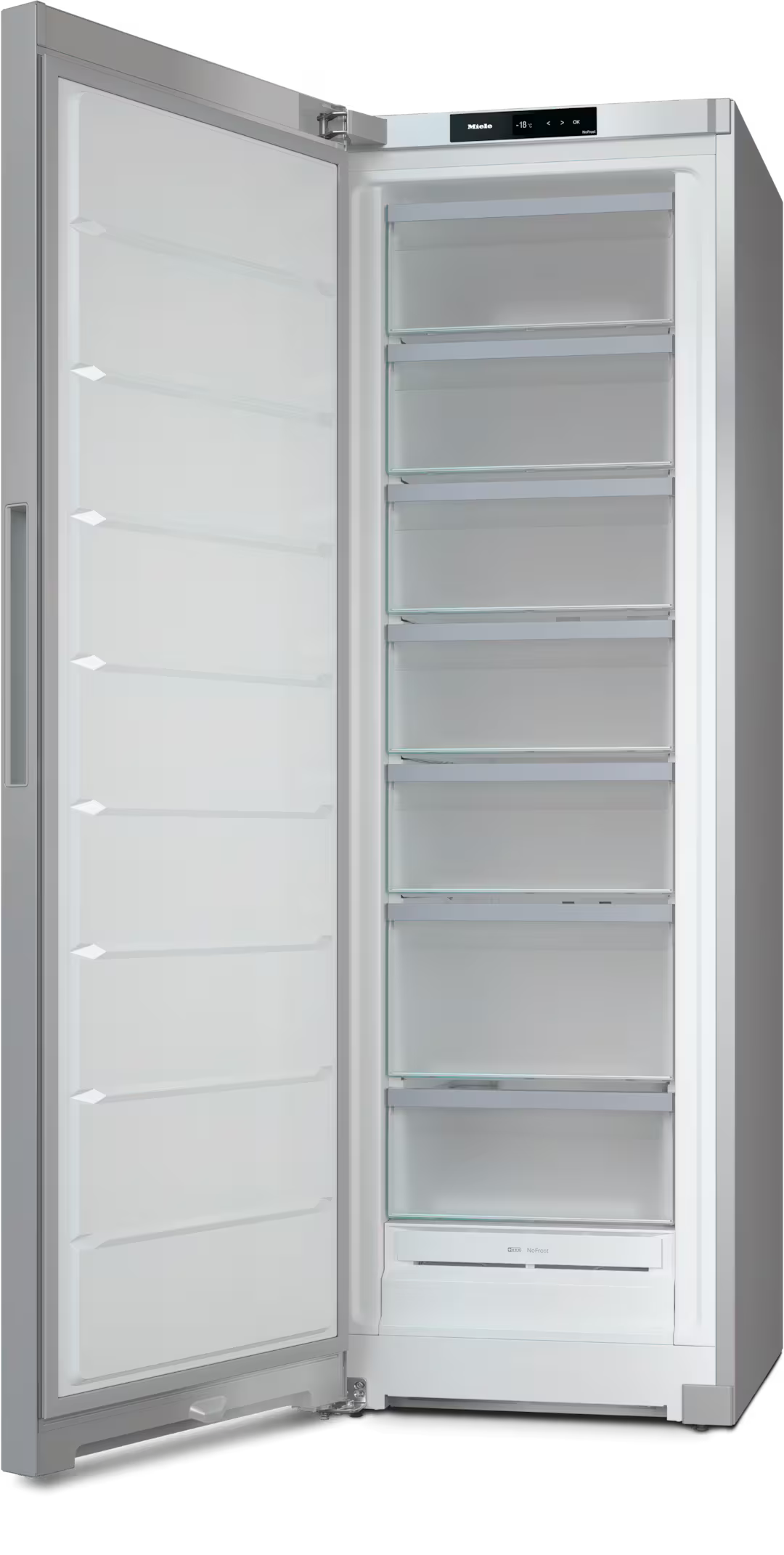 Congelator vertical cu 7 sertare Miele Silver FNS 4382 D Aspect de inox
