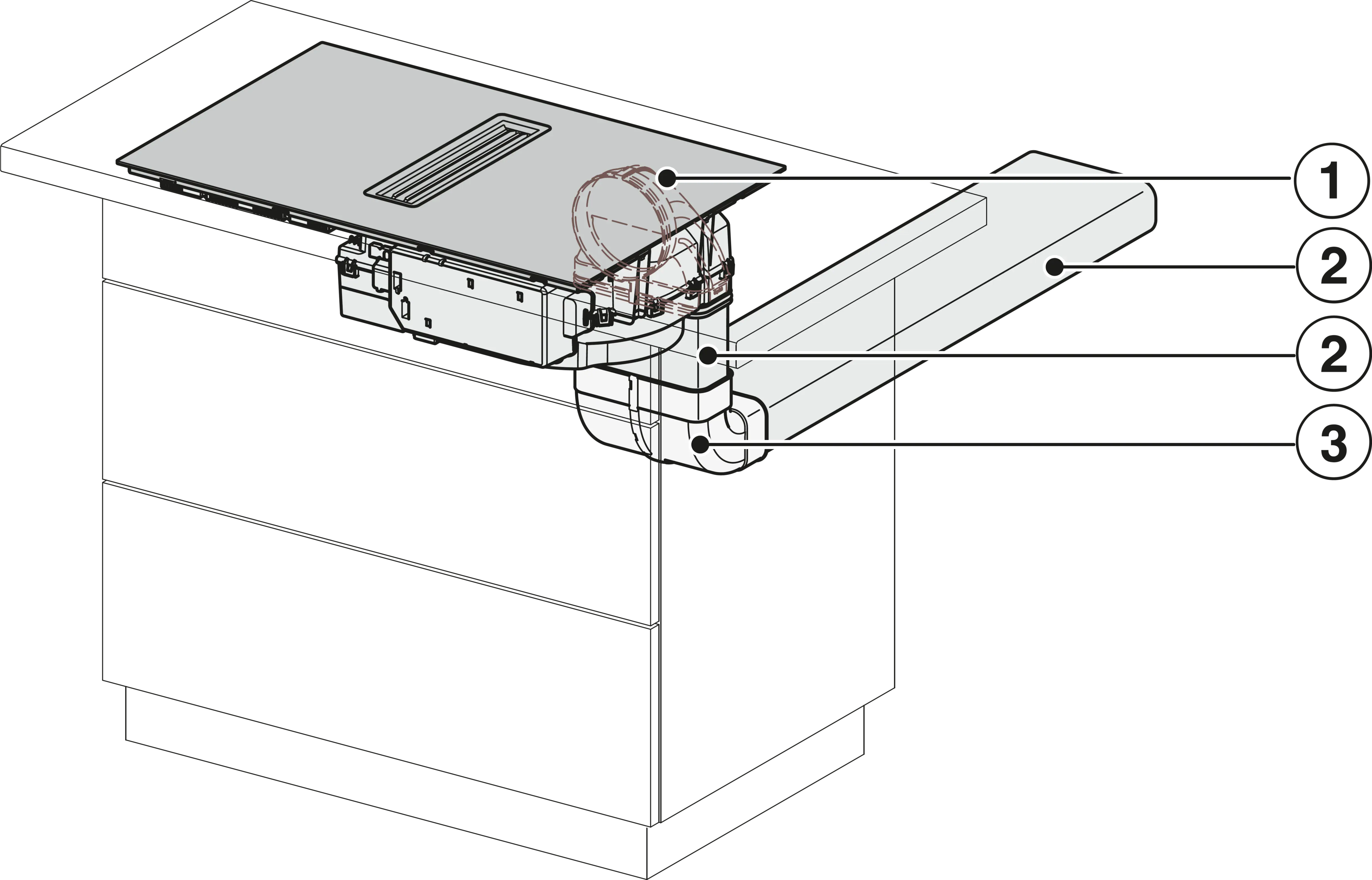Plita incorporabila cu hota integrata Miele Silver cu 4 zone KMDA 7272-1 FL Silence