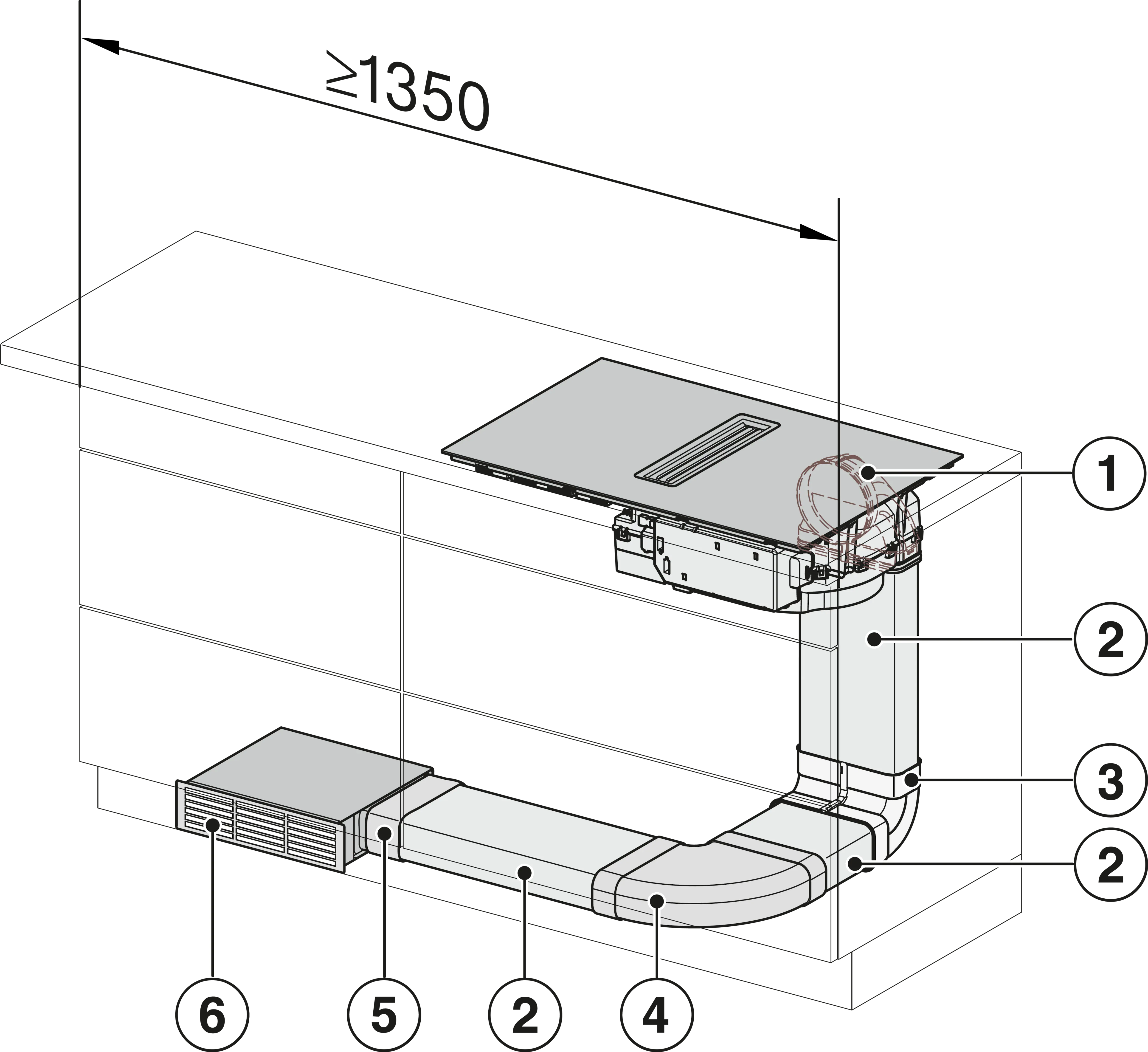 Plita incorporabila cu hota integrata Miele Silver cu 4 zone KMDA 7272-1 FL Silence