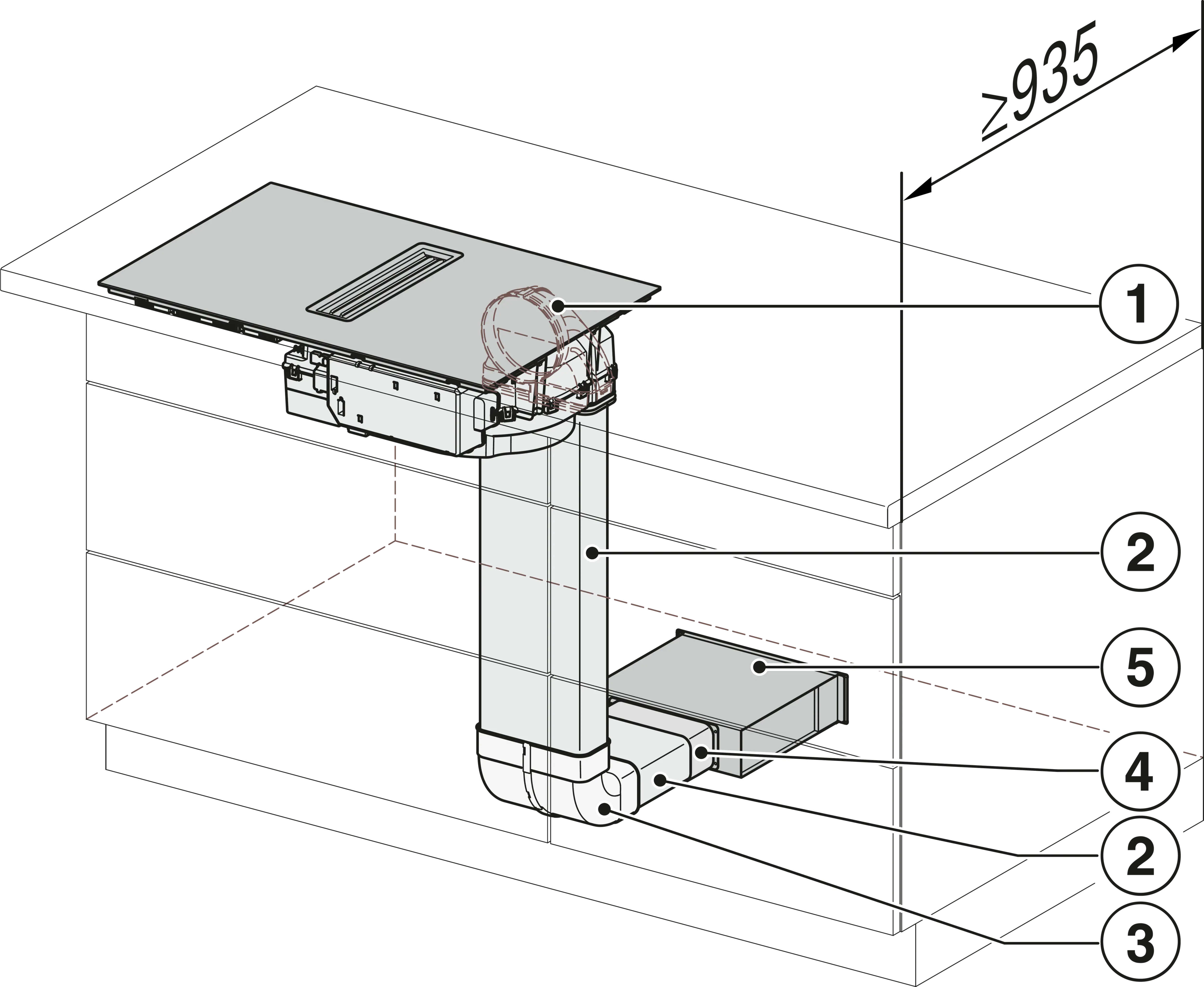 Plita incorporabila cu hota integrata Miele Silver cu 4 zone KMDA 7272-1 FL Silence