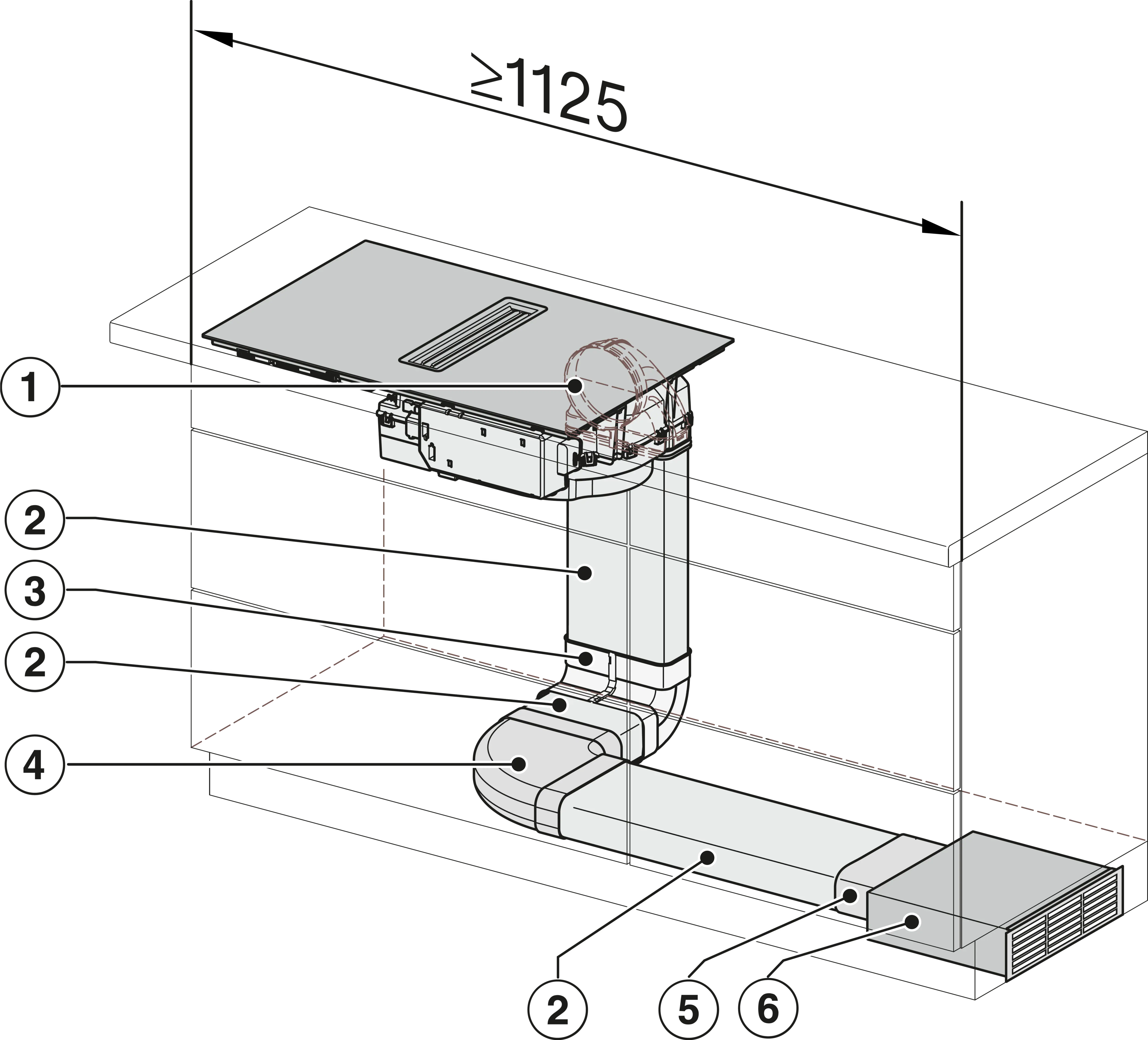 Plita incorporabila cu hota integrata Miele Silver cu 4 zone KMDA 7272-1 FL Silence