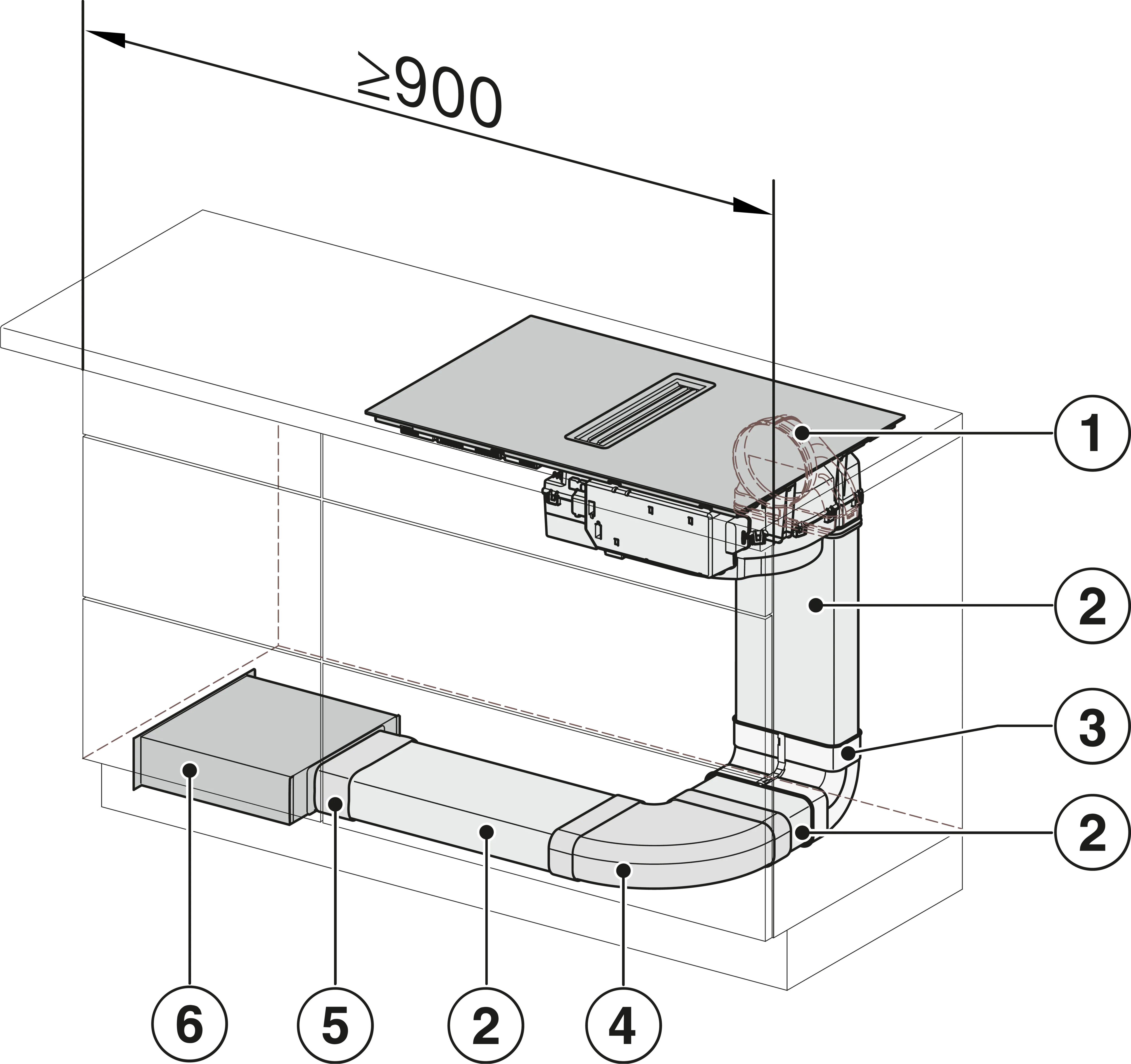 Plita incorporabila cu hota integrata Miele Silver cu 4 zone KMDA 7272-1 FL Silence