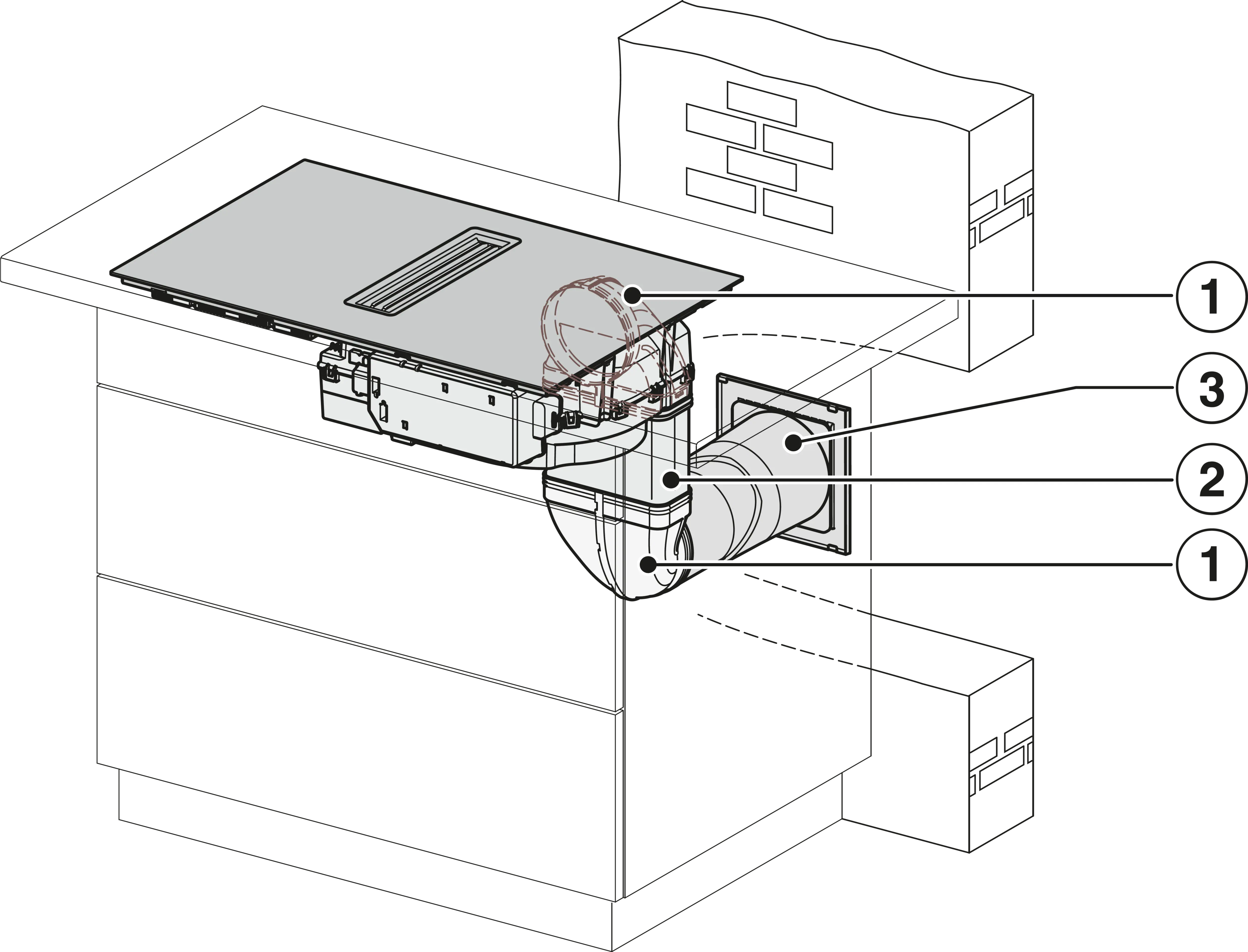 Plita incorporabila cu hota integrata Miele Silver cu 4 zone KMDA 7272-1 FL Silence