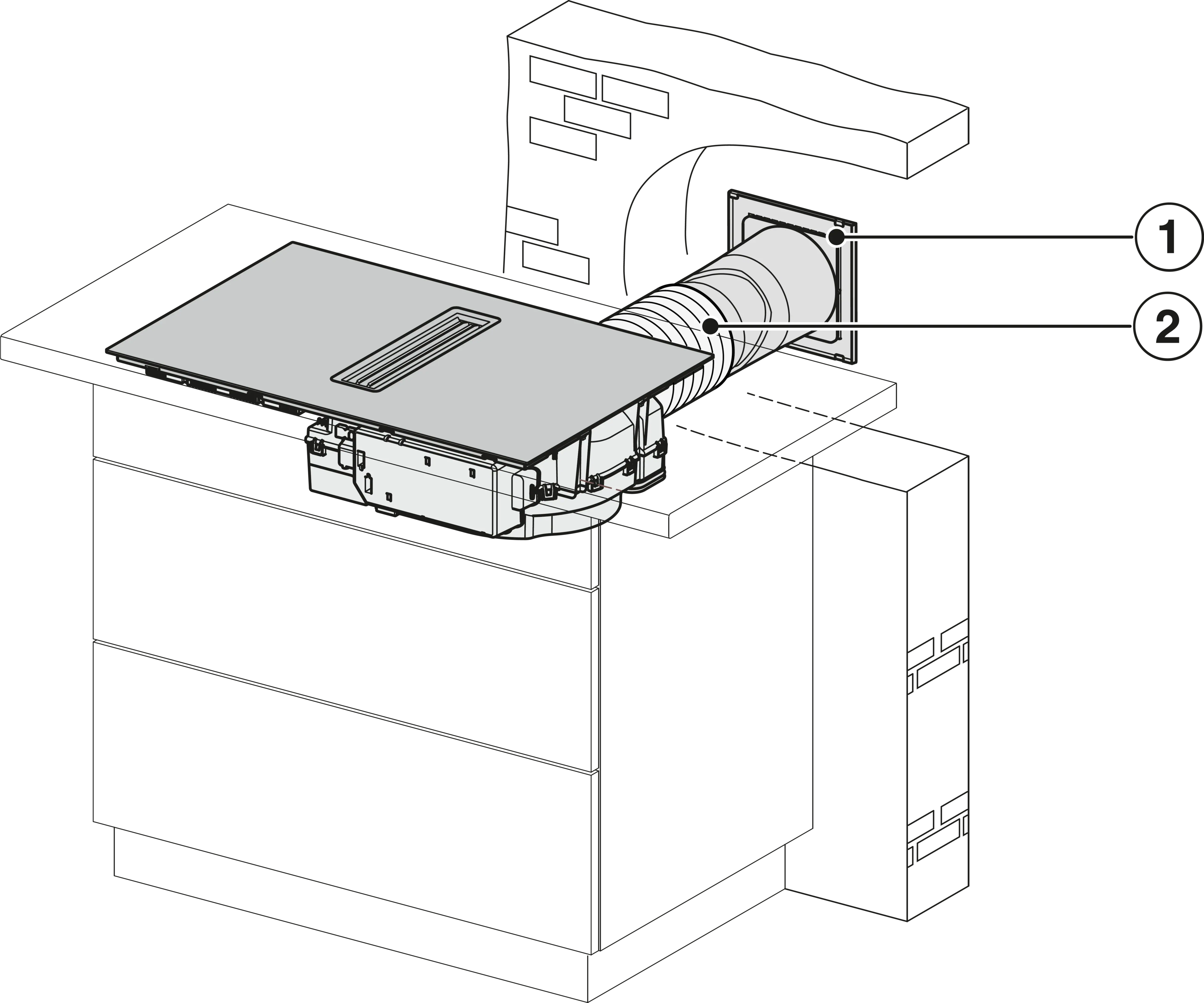 Plita incorporabila cu hota integrata Miele Silver cu 4 zone KMDA 7272-1 FL Silence