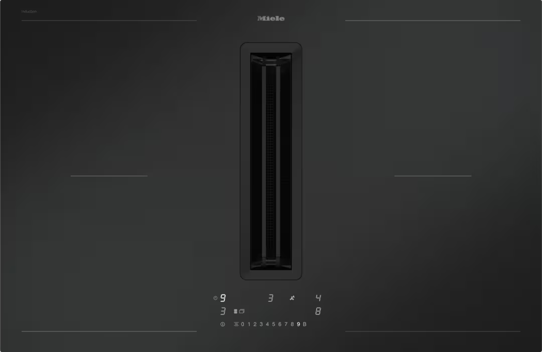 Plita incorporabila cu hota integrata Miele Diamond cu 4 zone KMDA 7876-1 FL MattFinish