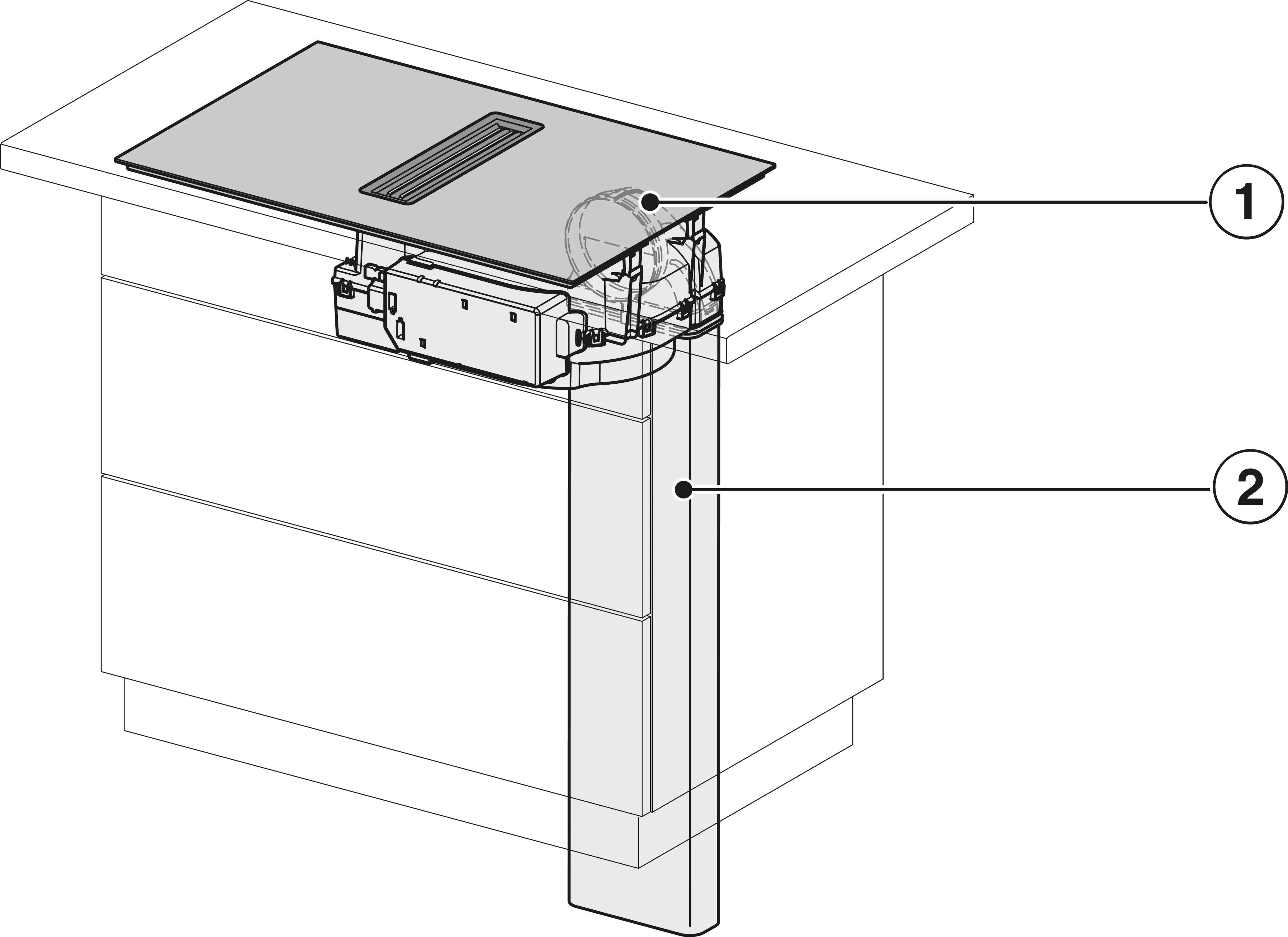 Plita incorporabila cu hota integrata Miele Platinum cu 4 zone KMDA 7676-1 FL BlackPerfection