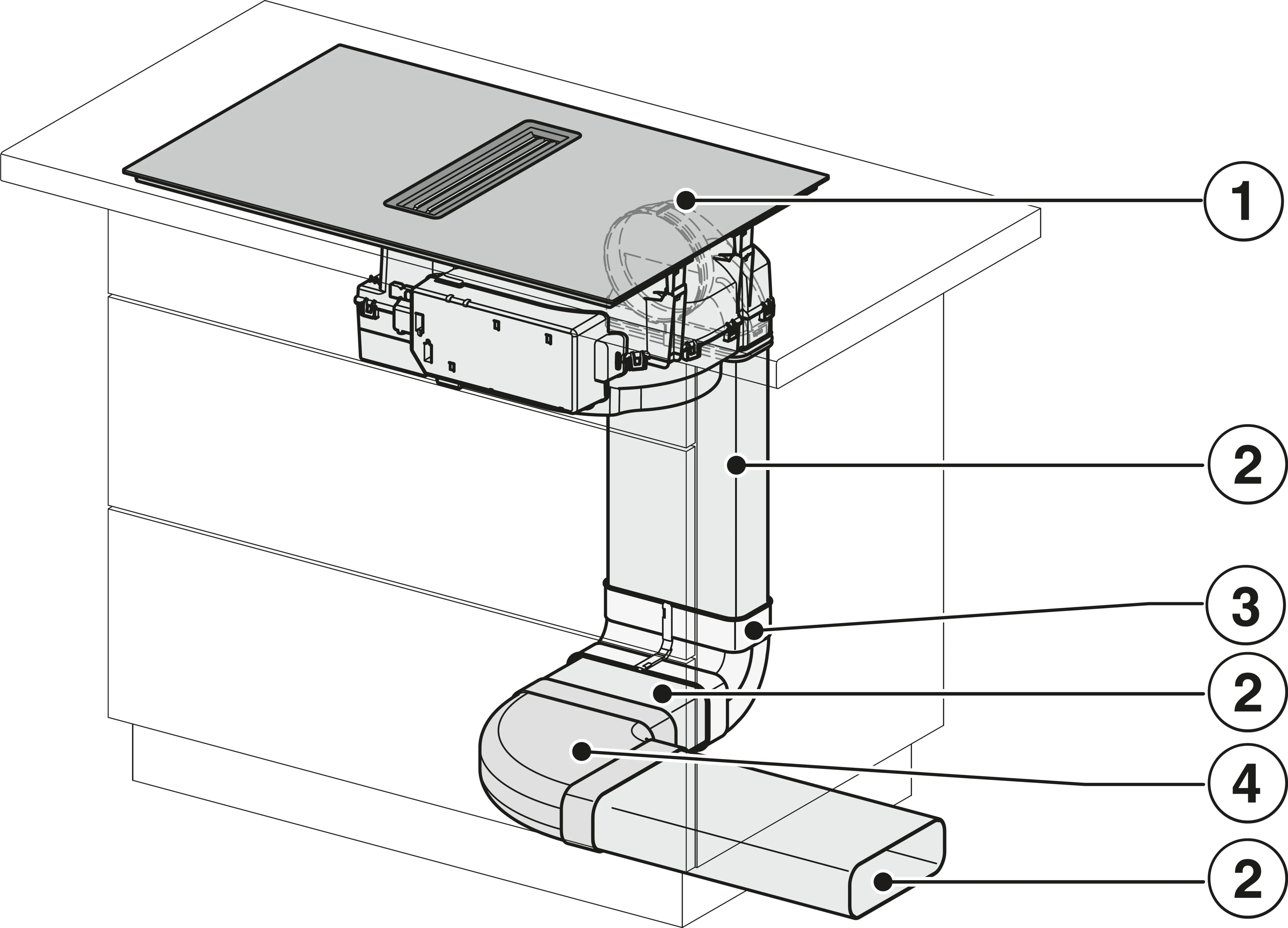 Plita incorporabila cu hota integrata Miele Diamond cu 4 zone KMDA 7876-1 FL MattFinish