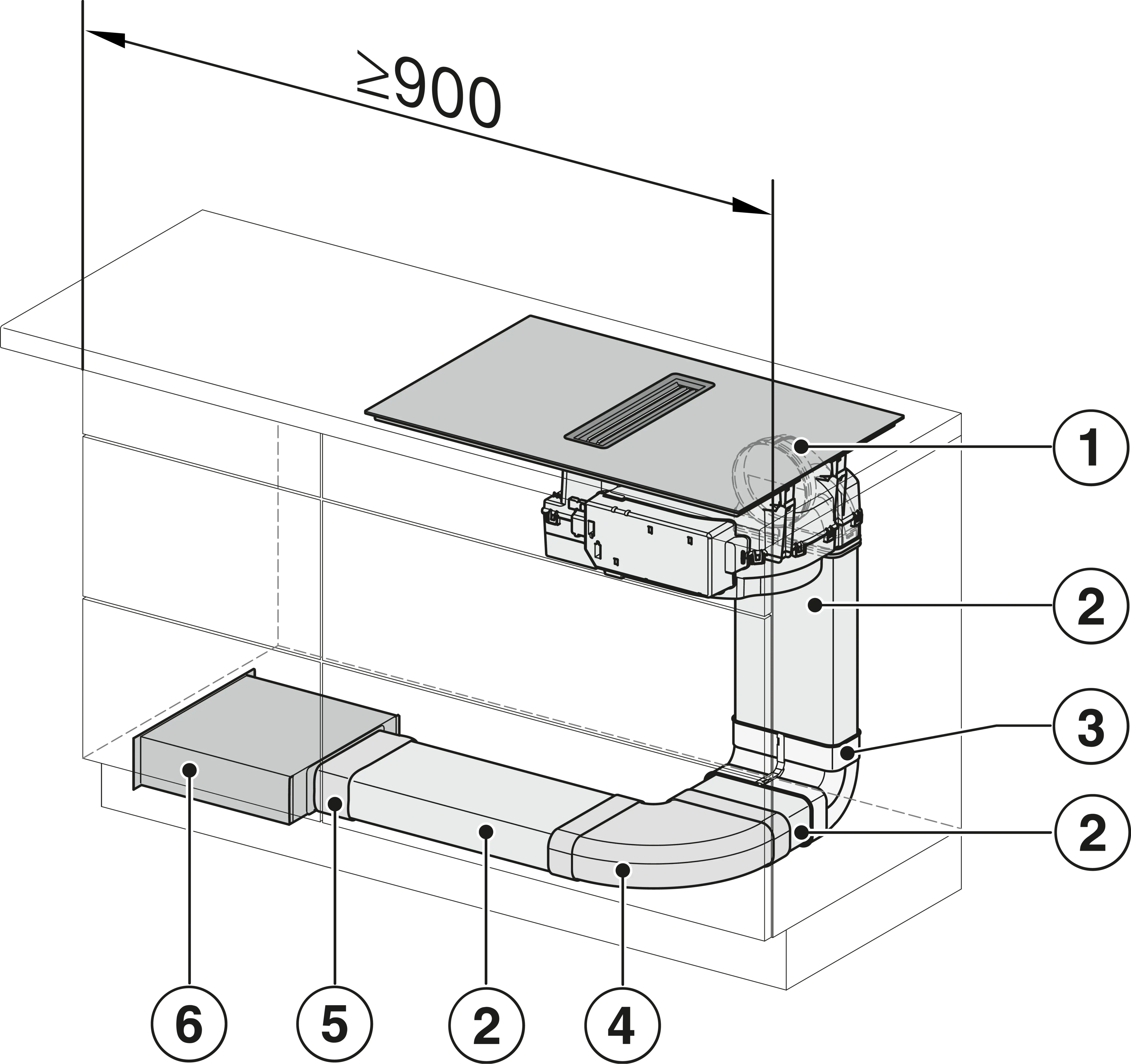 Plita incorporabila cu hota integrata Miele Platinum cu 4 zone KMDA 7676-1 FL BlackPerfection