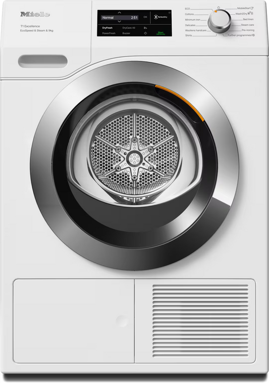Uscator cu pompa de caldura Miele Platinum TEL695WP Steam&9kg Alb lotus