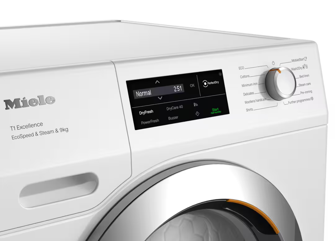 Uscator cu pompa de caldura Miele Platinum TEL695WP Steam&9kg Alb lotus