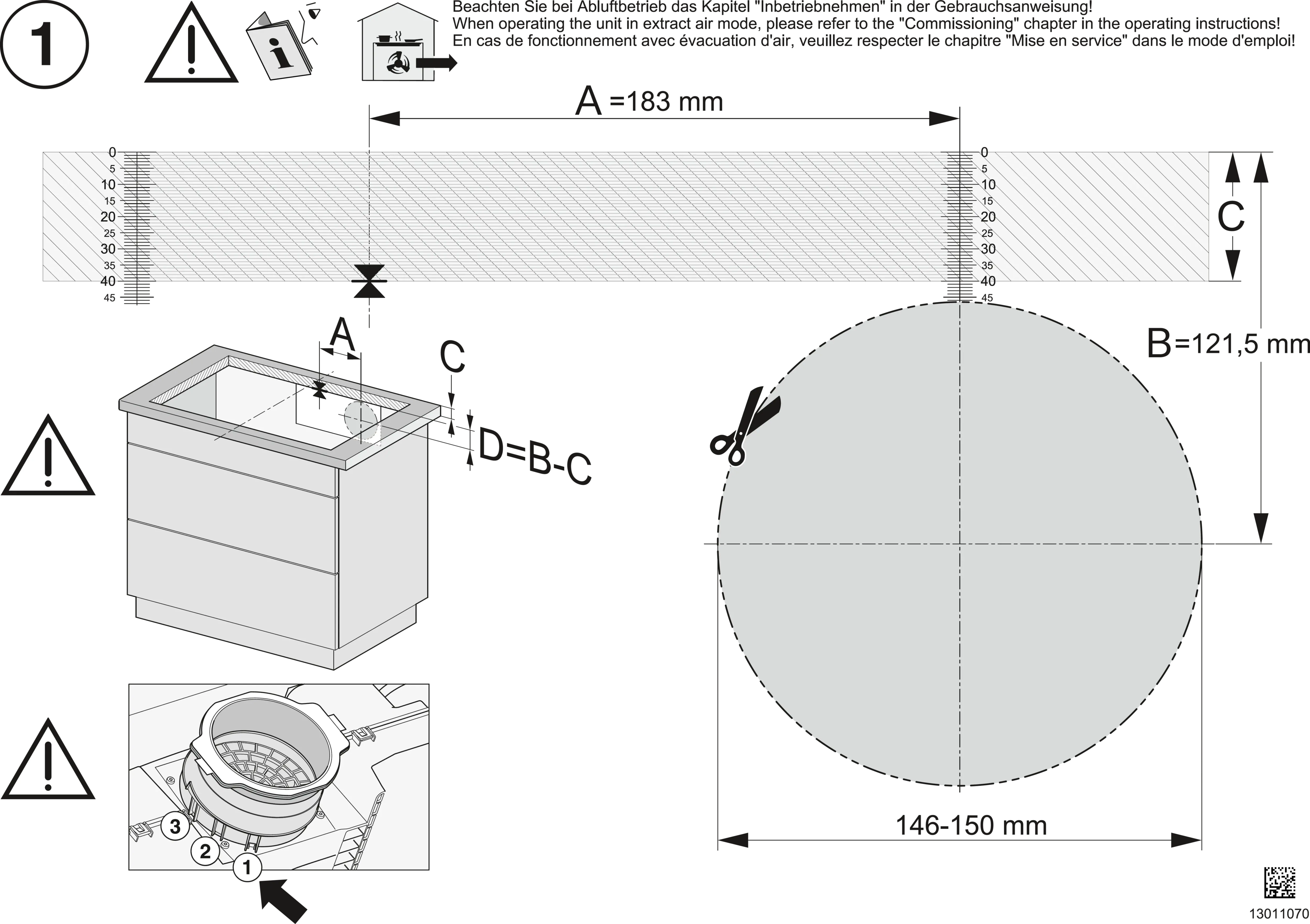 Plita incorporabila cu hota integrata Miele Silver cu 4 zone KMDA 7272-1 FL Silence