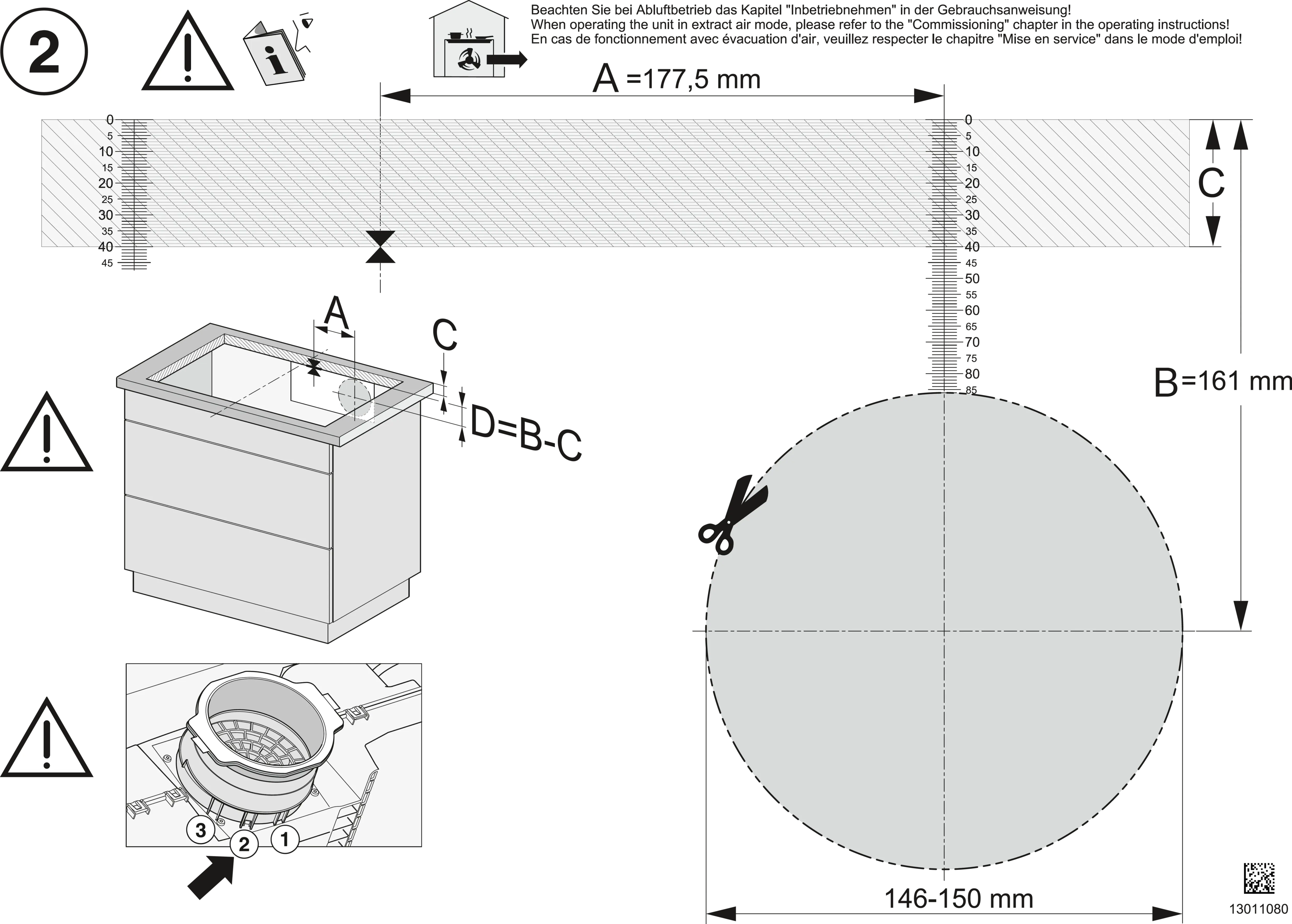 Plita incorporabila cu hota integrata Miele Diamond cu 4 zone KMDA 7876-1 FL MattFinish