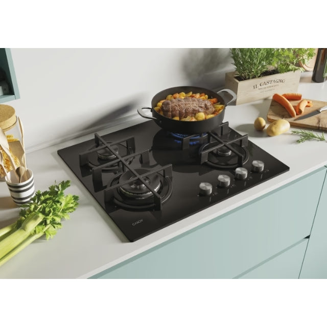 Plita incorporabila pe gaz Candy Moderna Gas on Glass cu 4 zone CDK6GF4WEKB