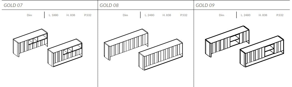 Comoda de living Gold