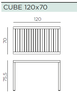 Masa de dining pentru exterior CUBE