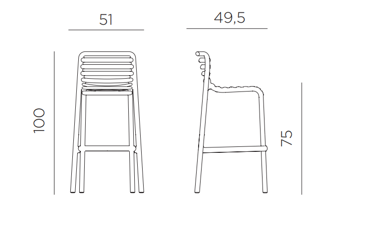 Scaun de bar de exterior Doga Stool