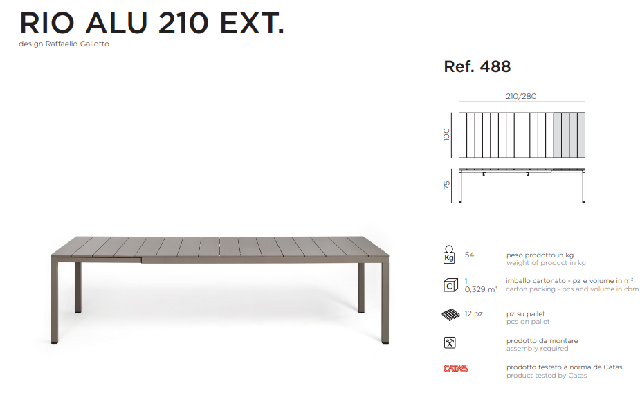 Masa de exterior Rio Alu 210 EXT