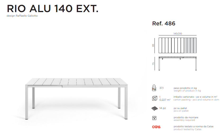 Masa de exterior Rio Alu 210 EXT