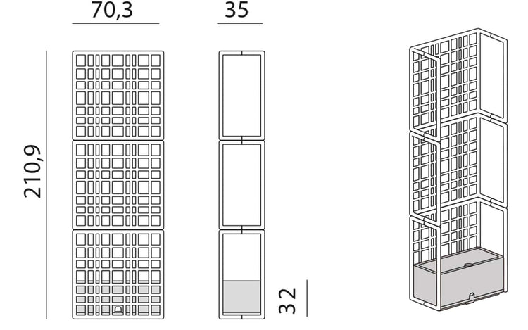 Sistem modular de perete despartitor Sipario 3