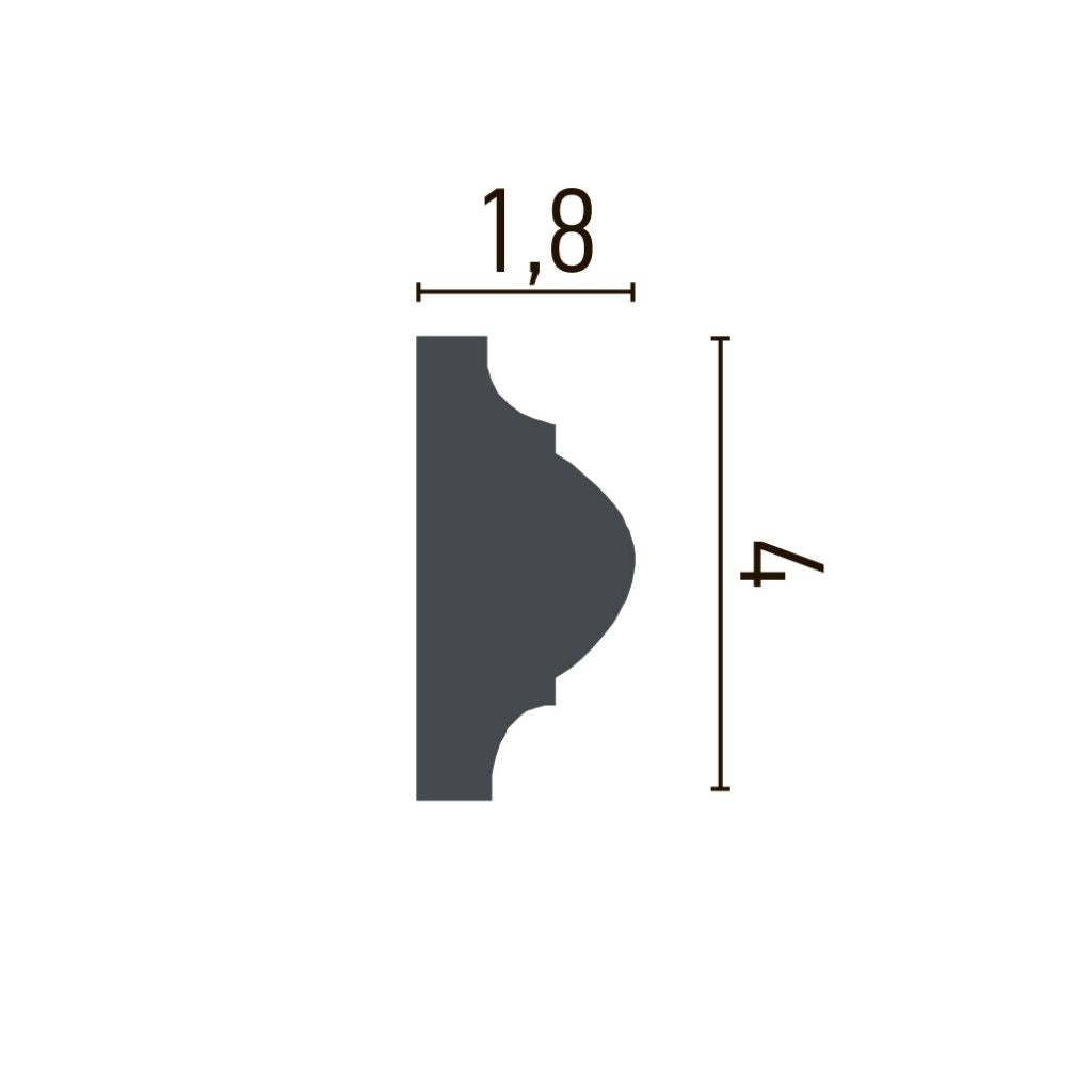 Brau decorativ din poliuretan CR810 - 4x1.8x200 cm