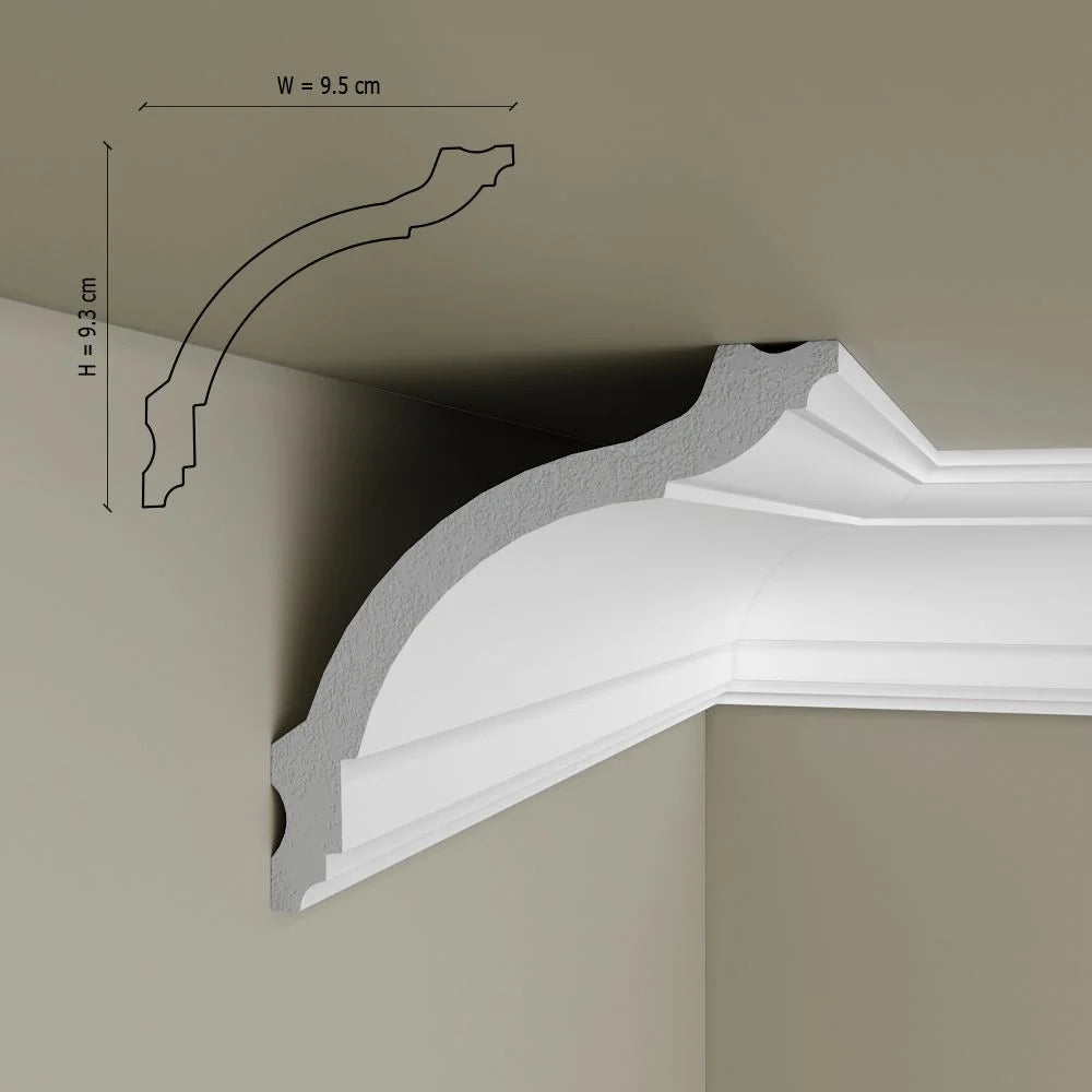 Cornisa decorativa din polimer rigid C17 - 9.3x9.5x200 cm
