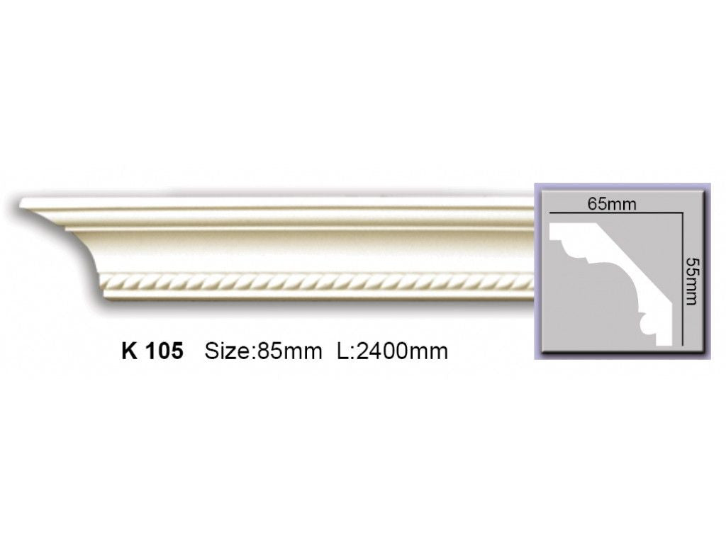 Cornisa decorativa din poliuretan P902 - 4.6x4.6x200 cm