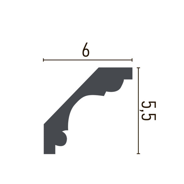 Cornisa decorativa din poliuretan P902 - 4.6x4.6x200 cm