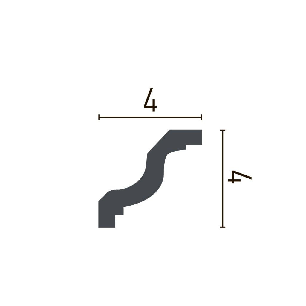 Cornisa decorativa din poliuretan P924 - 4x4x200 cm