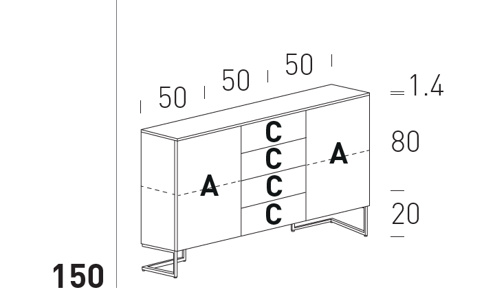 Comoda de living Grafica