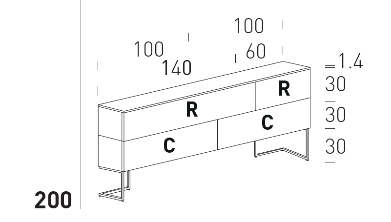 Comoda de living Grafica