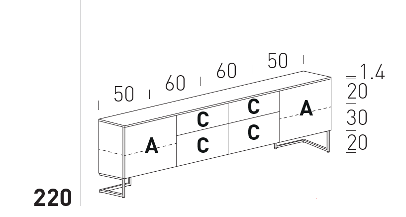 Comoda de living Grafica