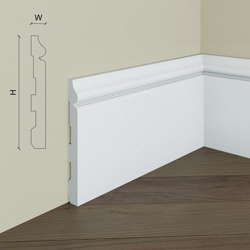 Plinta decorativa din polimer rigid S15 - 13.8x1.7x200 cm