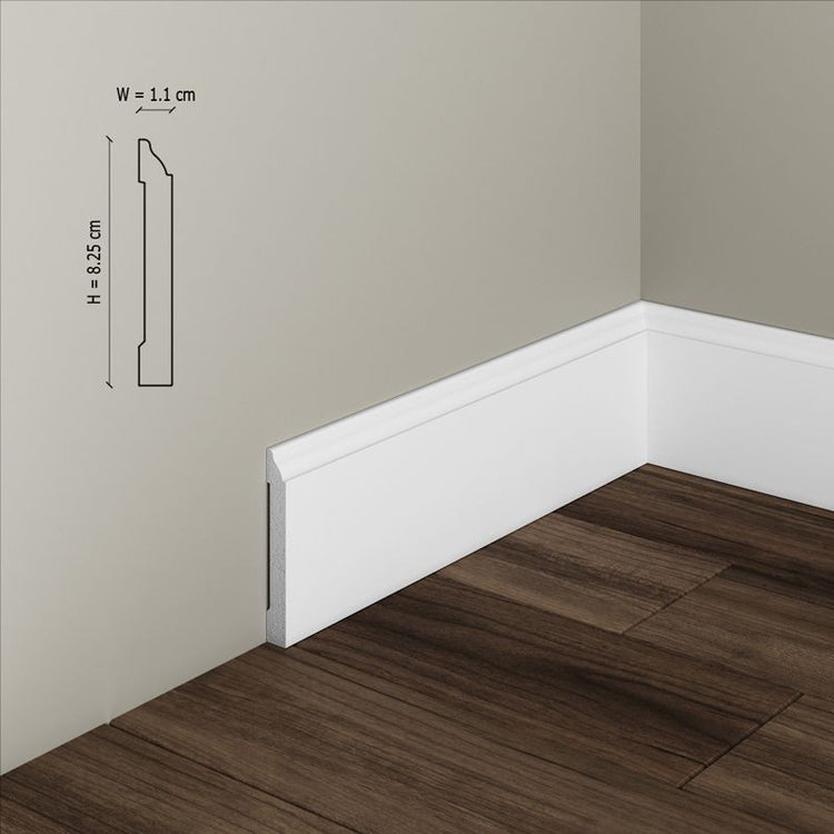 Plinta decorativa din polimer rigid S17 - 8.2x1.1x200 cm