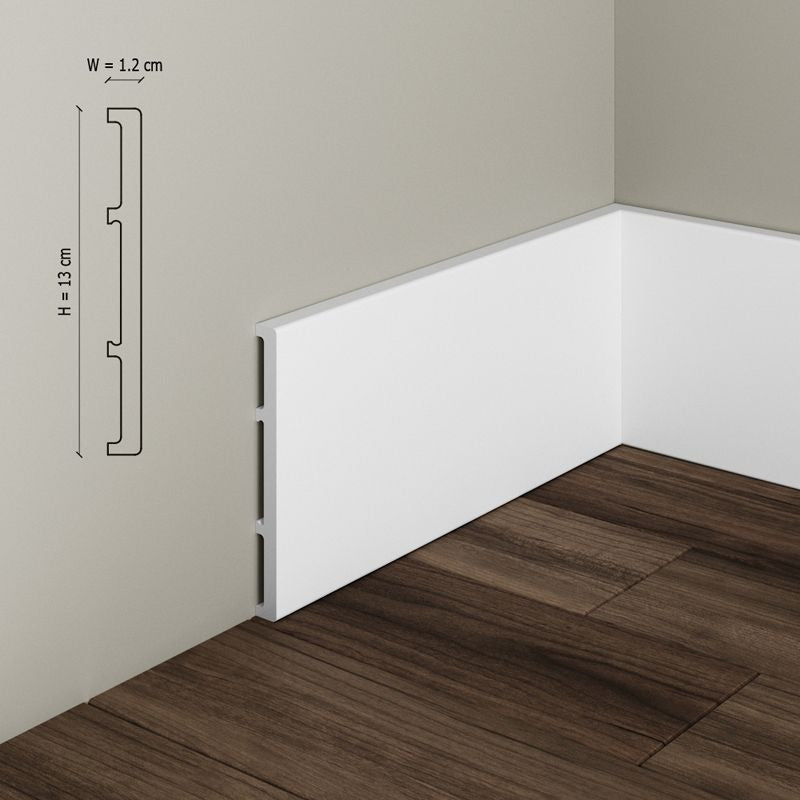 Plinta decorativa din polimer rigid S23 - 13x1.2x200 cm