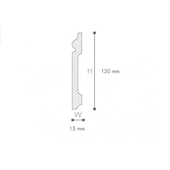 Plinta flexibila din poliuretan S13 - 12x1.5x244 cm