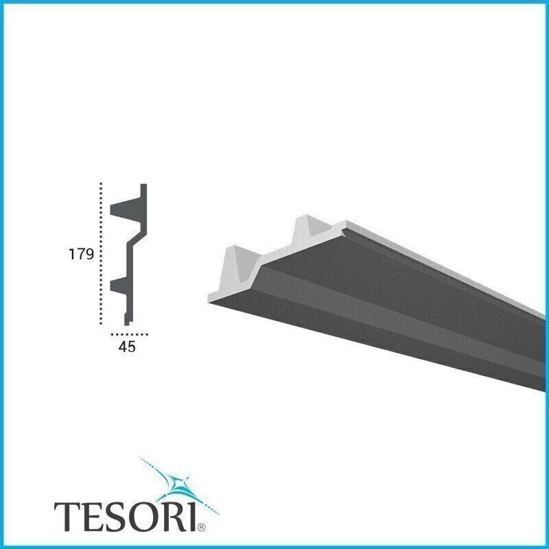 Profil pentru banda LED din poliuretan KF707 - 17.9x4.5x200 cm