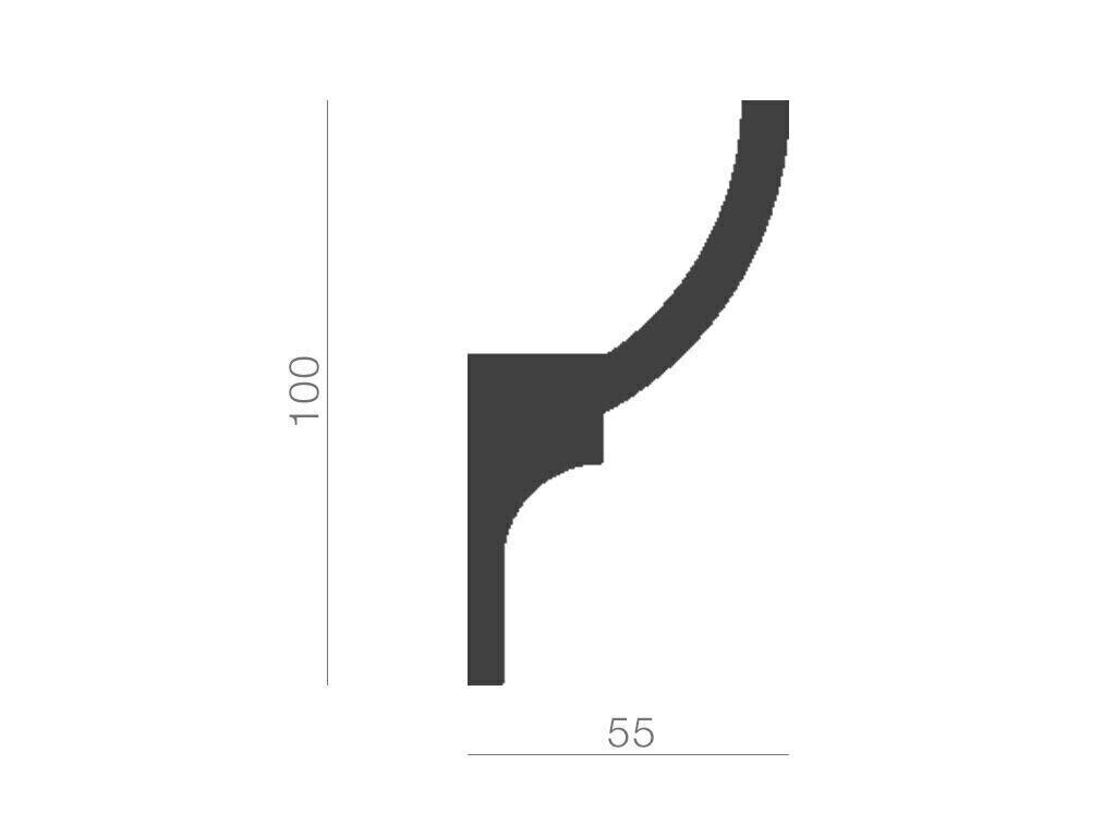 Profil pentru banda LED din poliuretan KF712 - 10x5.5x200 cm