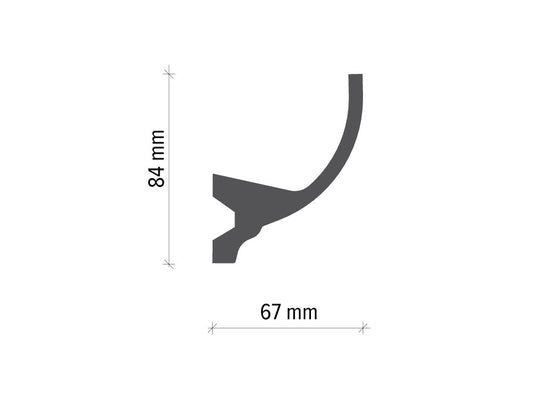 Profil pentru banda LED din poliuretan KF715 - 8.4x6.7x200 cm