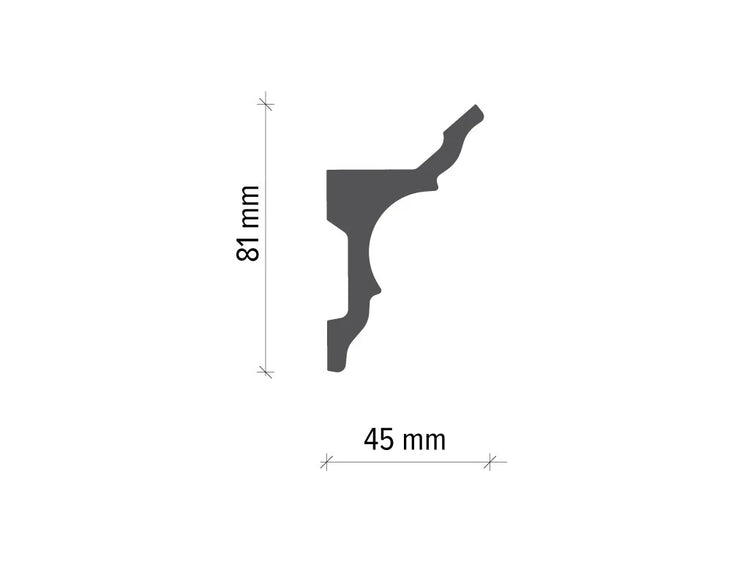 Profil pentru banda LED din poliuretan KF717 - 8.1x4.5x200 cm