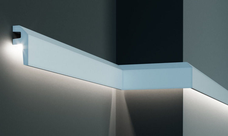 Profil pentru banda LED din poliuretan KF718 - 7.9x3.4x200 cm