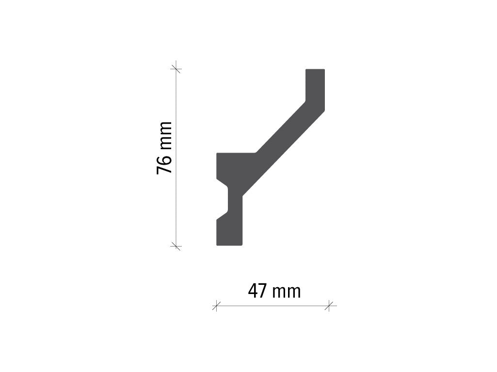Profil pentru banda LED din poliuretan KF721 - 7.6x4.7x200 cm