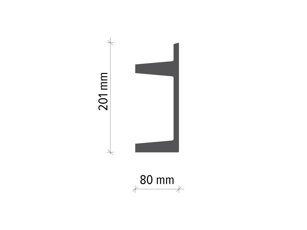 Profil pentru banda LED din poliuretan KF722 - 20.1x8x200 cm